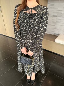 Bijouette Plus Size Women's All-Over Print Casual Party Dress - Black - View 3