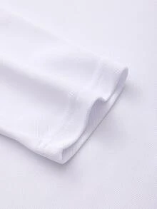 Calvornis 男士拼色長袖休閒口袋通勤辦公工作 Polo 衫 白色與藍色 秋季 - 白色 - 查看 4