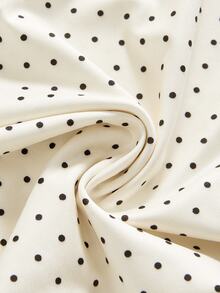 ROMWE Kaos Wanita Leher Persegi Motif Polkadot Serbaguna Gaya Awal Milenium Y2K untuk Semua Gaya - Aprikot - View 3