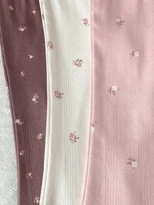 SHEIN 3件組女嬰純色長褲，簡約時尚，適合外出，春秋穿著，舒適 - 彩色 - 查看 6
