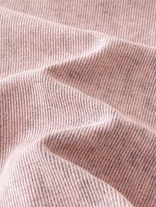 SHEIN Vintaside Kids BABY GIRLS Casual Minimalist Dusty Pink Rib-Knit Solid Long Sleeve Tops And Wide Leg Pants 2 Pieces Set - Pink - View 6