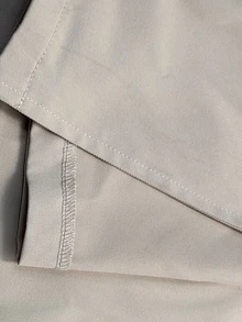 SHEIN PETITE 女款素色休閒優雅百搭日常教師節風衣外套 辦公室穿搭 卡其色 秋季 - 卡其色 - 查看 12