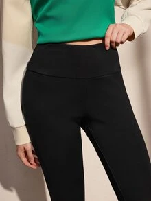 Nima Coro Women's Solid Color High Waist High Stretch Leggings - Black - View 7