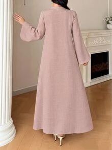 Yasmyna Women's Full-Length Floral Decor Casual Elegant Loose Comfortable Party Robe - Pink - View 2