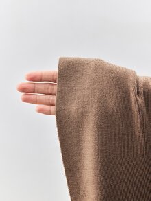 ATUI Studio Women's Crew Neck Long Sleeve Sweater With Back Bowknot Waist And Flared Hem, Minimalist Casual Commuter Style - Camel - View 9