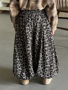 Dazy Kids Young Girl Leopard Print Loose Lantern Pants With Elastic Waist Design - Brown - View 2