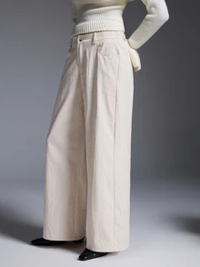 Silhoulove Women's Fashion Casual Commute Holiday Everyday Versatile Long Pants White Fall - White - View 4