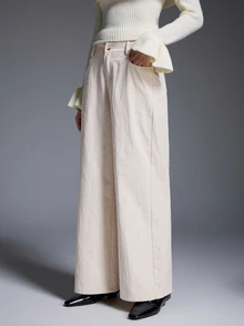 Silhoulove Women's Fashion Casual Commute Holiday Everyday Versatile Long Pants White Fall - White - View 1