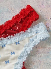 Elorette Women's Lace Patchwork Sexy Everyday Thong - Multicolor - View 10