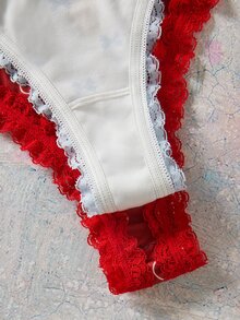 Elorette Women's Lace Patchwork Sexy Everyday Thong - Multicolor - View 8