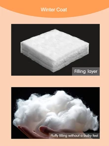 Solflare 秋冬連帽長袖寬鬆絎縫複合菱格紋面料黑色大尺碼加厚外套，適合家庭度假、工裝、辦公與居家穿著 - 黑色 - 查看 10