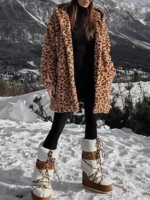 SHEIN EZwear Women's Leopard Print Casual Versatile Daily Wear Hooded Jacket - Multicolor - View 10