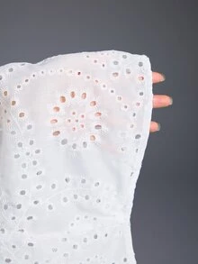 Trelyra 女款時尚休閒波西米亞風優雅鏤空刺繡長袖襯衫，適合早午餐與度假，白色秋季款 - 白色 - 查看 11