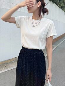 Dazy-Less Solid Seam Detail Tee Old Money Style Business Casual Woman Work Clothes - White - View 13