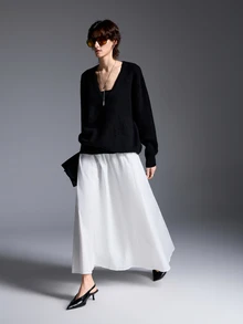 RIVANDRE Women's Casual Alt Breezy Vacation Style Skirt Beach White Summer - White - View 1