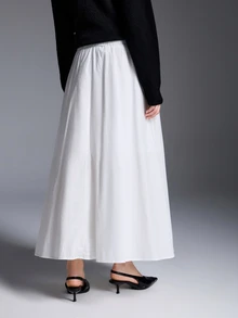 RIVANDRE Women's Casual Alt Breezy Vacation Style Skirt Beach White Summer - White - View 2