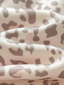 SHEIN Girls Cute Casual Leopard Print Crew Neck Long Sleeve Sweatshirt Set Baby - Multicolor - View 5