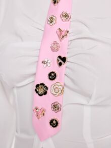 ROMWE Grunge Punk 1pc Women's Tie-Free Necktie, Suitable For Casual, Street, Daily, Party, Gift - Multicolor - View 2