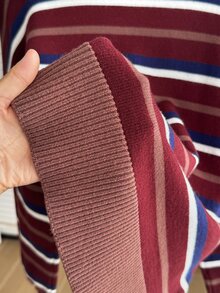 Comfortcana Plus Size Women's Casual Striped Tie-Front Loose Cardigan, Autumn/Winter - Multicolor - View 3