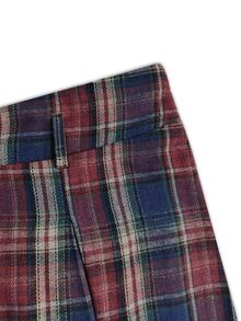 GlowEve CURVE Plus Size Women's Vintage Plaid A-Line Skirt, High Waist Flared Silhouette, Suitable For Spring/Summer Wear; Can Be Used For Vacation, Daily Commute, Gathering, Party, Also Suitable For Autumn - Red - View 3