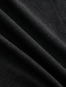 SHEIN 秋冬兩件套居家休閒優雅外出舒適面料基礎T恤與休閒長褲 - 黑色 - 查看 6