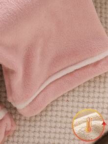 Tween Girls Pink Bow Print Lapel Open Front Long Sleeve Pants Set Flame Retardant Loungewear - White - View 1