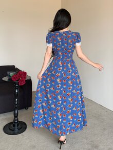 Modelyn Vestido largo sexy y romántico para mujer, adecuado para vacaciones - Azul - Ver 7