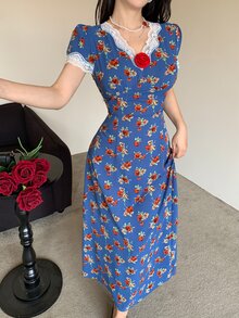 Modelyn Vestido largo sexy y romántico para mujer, adecuado para vacaciones - Azul - Ver 5