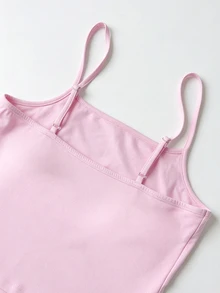 Rina Fox Women's Solid Color Long Sleeve Camisole Top And Tank Top Set - Baby Pink - View 8