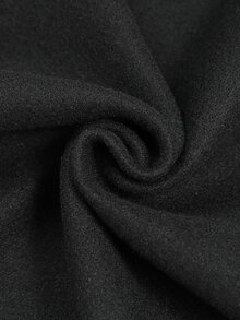 SHEIN Women's Autumn/Winter Minimalist Elegant High Neck Double-Breasted Decorative Button Cape Style Tie-Front Overcoat, Suitable For Daily Wear, Intellectual And Elegant - Black - View 4