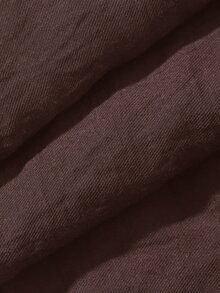 Strévra 夏季度假女裝深棕色細肩帶荷葉邊上衣＋寬鬆長褲純色兩件套 波希米亞休閒居家套裝 - 酒紅色 - 查看 8