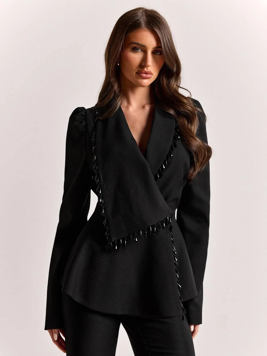 SHEIN BAE Women's Casual Versatile Commute & Travel Blazer Jacket - Black - View 1