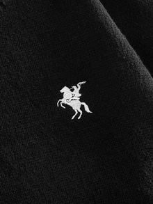 Mainfolk Men's Autumn/Winter Zipper Half-Chest Drawstring Knit Crew Neck Pullover Sweater Halloween Christmas Winter Party Autumn - Black and White - View 4