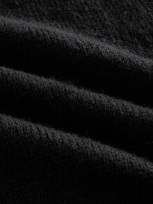 Mainfolk Men's Autumn/Winter Zipper Half-Chest Drawstring Knit Crew Neck Pullover Sweater Halloween Christmas Winter Party Autumn - Black and White - View 6