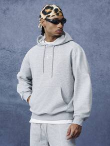 PAVTROS Men's Drawstring Pocket Design Hoodie And Sweatpants Casual Set - Grey - View 4
