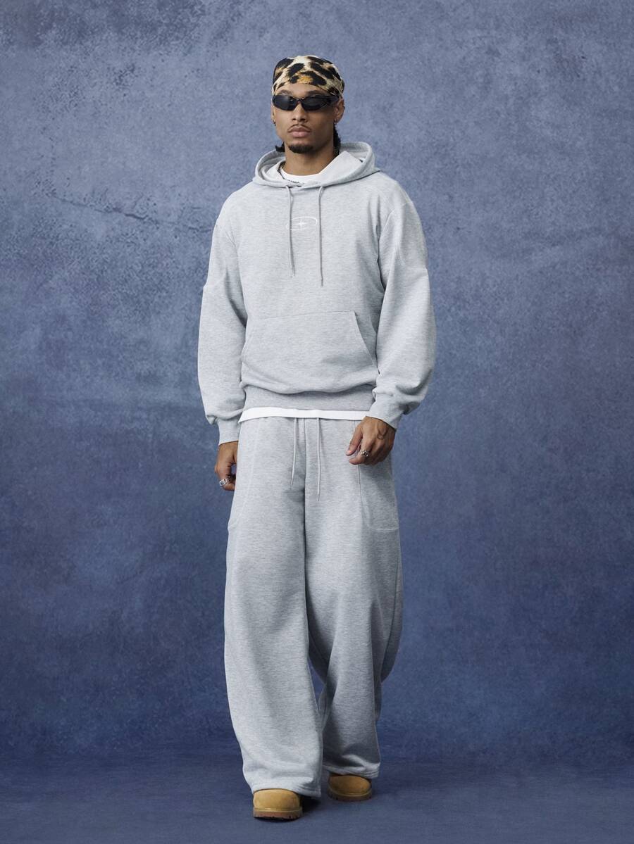 PAVTROS Men's Drawstring Pocket Design Hoodie And Sweatpants Casual Set - Grey - View 1