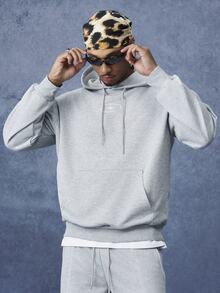PAVTROS Men's Drawstring Pocket Design Hoodie And Sweatpants Casual Set - Grey - View 5