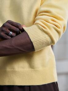 Mainfolk Men's Crew Neck Pullover Loose Fit Printed Style, Casual Everyday - Yellow - View 5