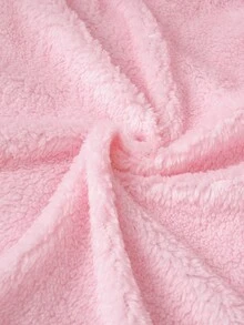 SHEIN 女童粉色新款無袖連帽收腰設計 3D口袋加厚外套，舒適保暖，適合旅行、上學、日常穿著，秋冬適用 - 粉色 - 查看 7