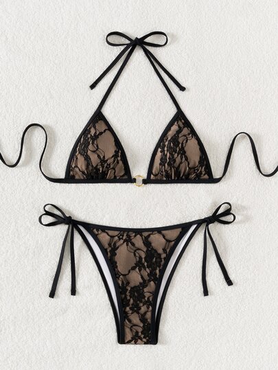 SHEIN Swim 女士两件套比基尼套装，休闲时尚，适合夏季日常穿着