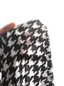 SHEIN Serisse Kids Tween女孩優雅千鳥格拼接白色領長袖2--1洋裝，返校季秋季套裝，白色長袖童裝洋裝 - 黑色 - 查看 11