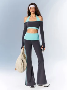VARSIVA Women's Colorblock Abdominal & Side Panel Casual Sports Long Pants For Yoga And Dance - Multicolor - View 7