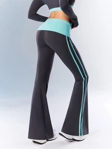 VARSIVA Women's Colorblock Abdominal & Side Panel Casual Sports Long Pants For Yoga And Dance - Multicolor - View 6