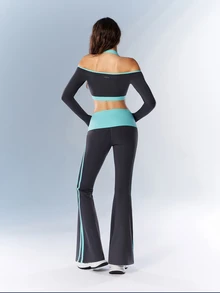 VARSIVA Women's Colorblock Abdominal & Side Panel Casual Sports Long Pants For Yoga And Dance - Multicolor - View 8