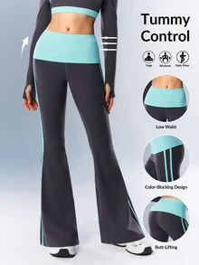 VARSIVA Women's Colorblock Abdominal & Side Panel Casual Sports Long Pants For Yoga And Dance - Multicolor - View 11
