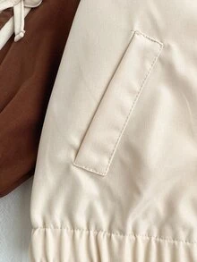 SHEIN Girls 2 Pieces Set, Cute Bow Long Sleeve Stand Collar Regular Fit Jacket + Long Pants, Suitable For Birthday Party, Autumn Casual Outfits Brown Orange - Brown - View 5