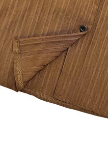 Lacomfia Casual Minimalist Solid Color Jacquard Patchwork Plaid Print Shirt Collar Shoulder Sleeve Loose Regular Fit Plus Size Shirt, Suitable For Commuting And Daily Wear, Autumn/Winter - Brown - View 5