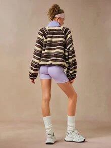 VARSIVA Women's Striped Colorblock Casual Daily Travel Sports Jacket - Multicolor - View 2