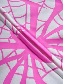 GETOML 男士寬鬆版型蜘蛛網印花拉鍊連帽外套 - 白色 - 查看 7