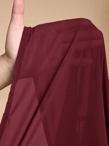 Zivah Women's Solid Color Robe And Wide Leg Pants Casual Resort Cover Up Set Summer Beach Vacation - Burgundy - View 8